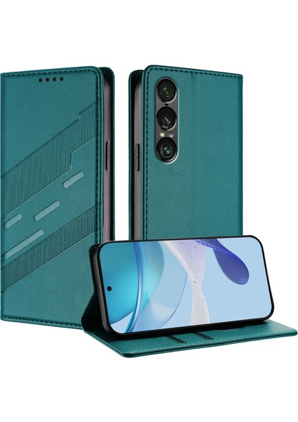 Sony Xperia 1 Vıı Için Kabartmalı Cüzdan Pu Kılıf (Yurt Dışından)
