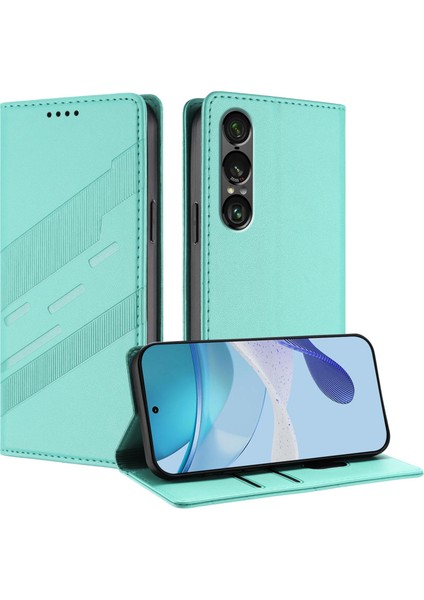 Sony Xperia 1 Vıı Için Kabartmalı Cüzdan Pu Kılıf (Yurt Dışından)