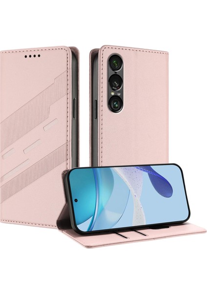 Sony Xperia 1 Vıı Için Kabartmalı Cüzdan Pu Kılıf (Yurt Dışından)