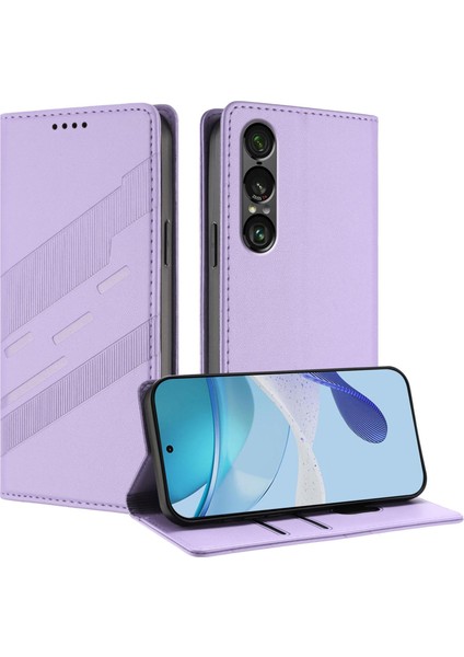 Sony Xperia 1 Vıı Için Kabartmalı Cüzdan Pu Kılıf (Yurt Dışından)