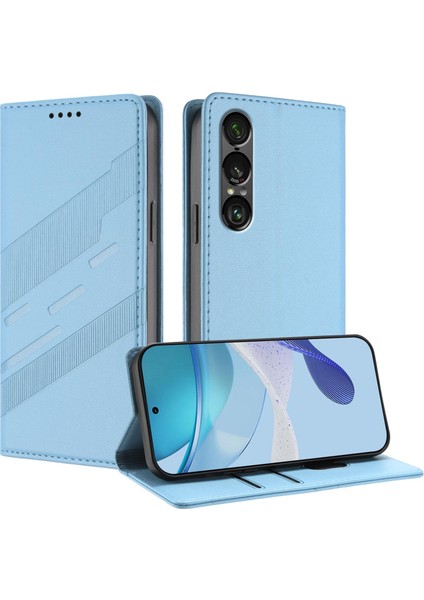 Sony Xperia 1 Vıı Için Kabartmalı Cüzdan Pu Kılıf (Yurt Dışından)
