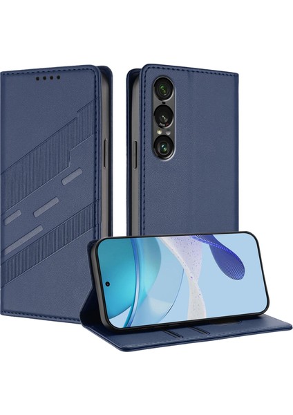 Sony Xperia 1 Vıı Için Kabartmalı Cüzdan Pu Kılıf (Yurt Dışından)