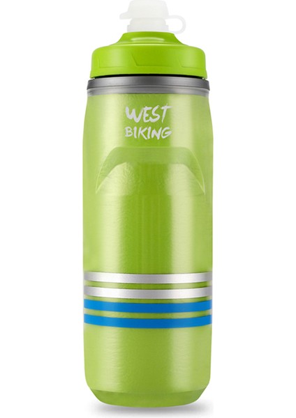 West Bıkıng YP0721046 Spor Yalıtımlı Su Şişesi Bisiklet Sıkma Pp5 Su Kabı 620 ml (Bpa Içermez, Fda Sertifikası Yok)-Yeşil (Yurt Dışından)