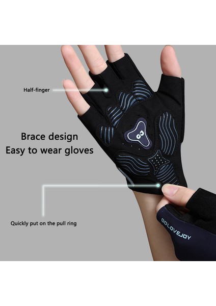 XG81 1 Çift Yarım Parmak Eldiven Kaymaz Şok Emici Eldivenler Erkekler, Kadınlar Için-Gri/m (Yurt Dışından) indirimleri