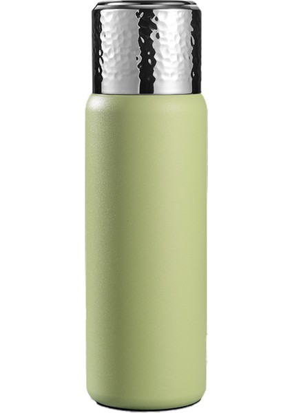 430 ml Çekiçle Dövülmüş Dokulu Kapaklı 316 Paslanmaz Çelik Yalıtımlı Su Şişesi ve Çay Süzgeci (Bpa Içermez, Fda Sertifikası Yok)-Yeşil (Yurt Dışından)