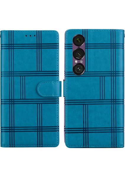 Sony Xperia 1 Vıı Için Kabartmalı Kareli Kılıf (Yurt Dışından)