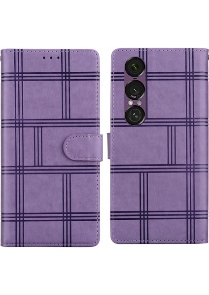 Sony Xperia 1 Vıı Için Kabartmalı Kareli Kılıf (Yurt Dışından)