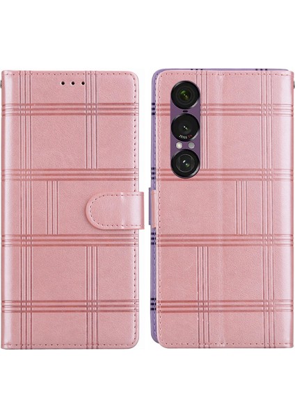 Sony Xperia 1 Vıı Için Kabartmalı Kareli Kılıf (Yurt Dışından)