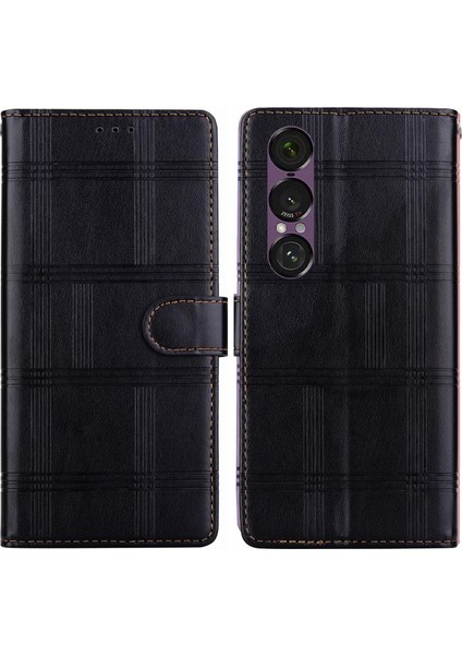 Sony Xperia 1 Vıı Için Kabartmalı Kareli Kılıf (Yurt Dışından)