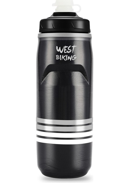 West Bıkıng YP0721046 Spor Yalıtımlı Su Şişesi Bisiklet Sıkma Pp5 Su Kabı 620 ml (Bpa Içermez, Fda Sertifikası Yok)-Siyah (Yurt Dışından)