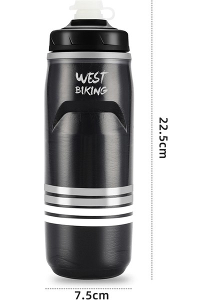 West Bıkıng YP0721046 Spor Yalıtımlı Su Şişesi Bisiklet Sıkma Pp5 Su Kabı 620 ml (Bpa Içermez, Fda Sertifikası Yok)-Siyah (Yurt Dışından) indirimleri