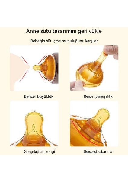 Bebek Simülasyonu Anne Sütü Gerçek Hissi Geniş Kalibreli Şişkinlik Karşıtı Silikon Şişe (Yurt Dışından) fiyatları