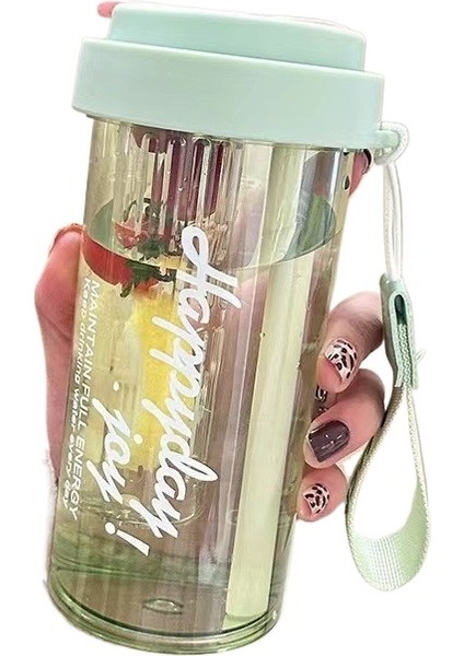 Yeni Kız Yüksek Görünümlü Pipetli Fincan Öğrenci Çay Ayırma Çiçek Çay Fincanı (Yurt Dışından)