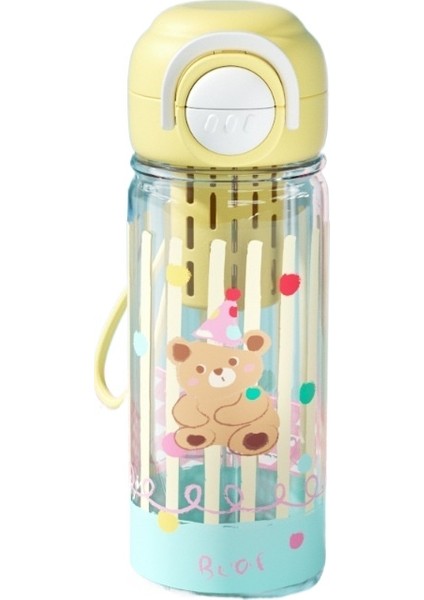 Yeni Yüksek Görünümlü Pipetli Bardak, Tek Tıklamalı Pop-Up Kapaklı Taşınabilir Plastik Bardak (Yurt Dışından)