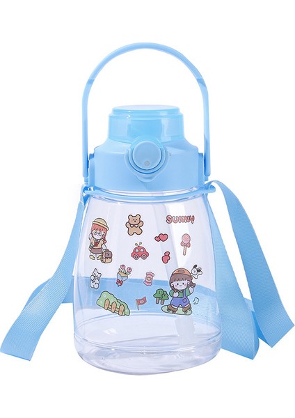 Yüksek Görünümlü Yaz Çocuk Pipetli Doğrudan Içme Suyu Bardağı, Büyük Kapasiteli Büyük Göbek Bardağı, Taşınabilir Plastik (Yurt Dışından)