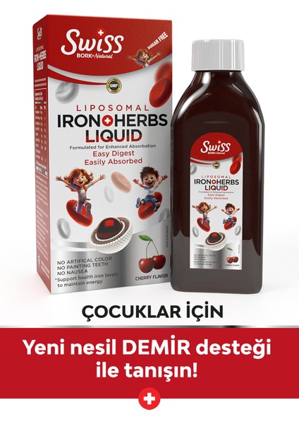 Swiss Bork Iron Herbs Lıquıd Kıds 150 ml Sirop indirimleri