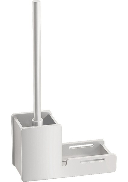 Tuvalet Fırçası Tutucu Duvara Monte Banyo Temizleme Fırçası Alüminyum Tuvalet Fırçası Temizlik Depolama Beyaz (Yurt Dışından)