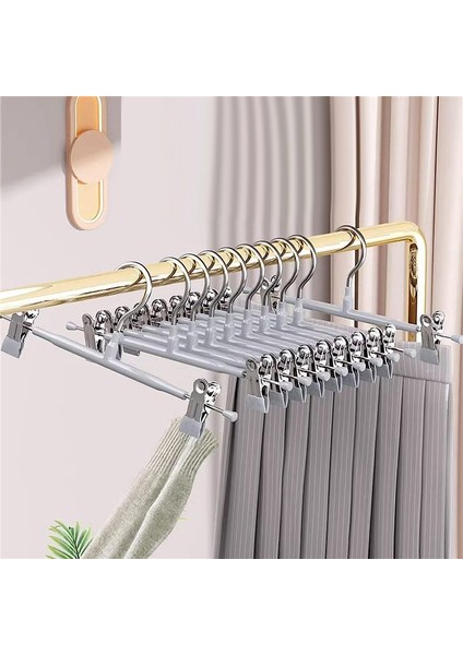 12 Inç Ağır Hizmet Tipi Pantolon Etek Askıları Klipsli, Kot Pantolonlar Için Metal Pantolon Askısı Siyah Dokumasız Şortlar 10'lu Paket Gri (Yurt Dışından) modelleri