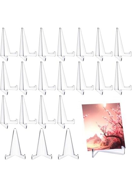 20 Adet Üçgen Akrilik Şövale Standı, Mini Resim Çerçevesi Standı, Tabak Tutucu, Fotoğraf Tutucu Standı (Yurt Dışından) fiyatları