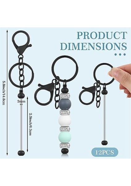 12 Adet Boncuklu Anahtarlıklar Anahtarlıklar, Kendin Yap Projeleri, Kolyeler, Takılar, El Sanatları, Hediyeler, Ofisler Için Boş Anahtarlıklar (Yurt Dışından) modelleri