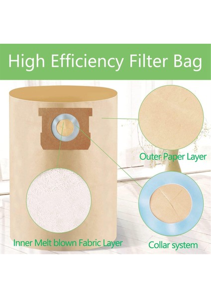 Dewalt 6-10 Galon Islak/kuru Atölye Elektrikli Süpürgeleri Için 12'li Paket DXVA19-4101 Toz Torbası DXV06P DXV09P DXV10P DXV10S DXV10SA DXV10SB (Yurt Dışından) indirimleri