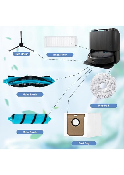 Cecotec Conga 11090 Robot Süpürge Ana Yan Fırça Hepa Filtre Paspas Bezi Yedek Parça Aksesuarları (Yurt Dışından) fiyatları