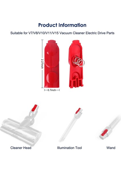 Dyson V7 V8 V10 V11 V15 Elektrikli Süpürge Için 12 Adet Elektrikli Süpürge Başlığı Klipsi Mandal Düğmesi Yaylı Anahtar Düğmesi (Yurt Dışından) fiyatları
