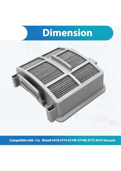 Bissell Surfacesense 3418, 3415 Multiclean 3402, 3774F, 3409, 3774, 3774G, 3775, 3404 Powerlifte Dikey Elektrikli Süpürgeler Için Filtreler (Yurt Dışından) fiyatları