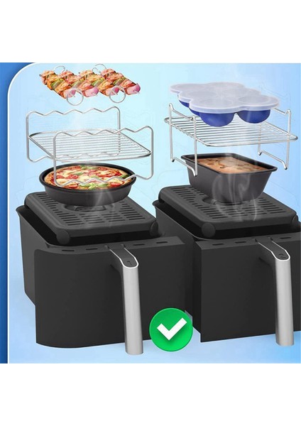 Hava Fritöz Rafı Çift Sepetli Hava Fritözleri Paslanmaz Çelik Izgara Tutucu Hava Fritöz Aksesuarları Pişirme Rafı Tost Rafı (Yurt Dışından) indirimleri