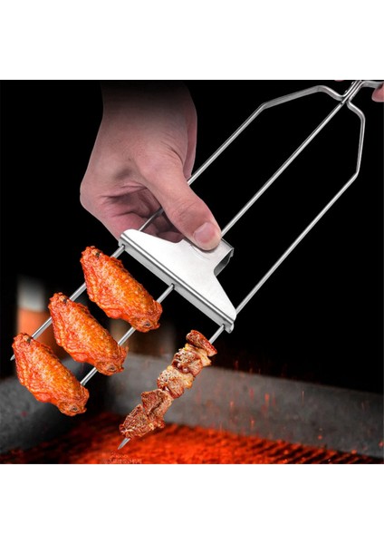 Yollu Izgara Şişleri - Grill Savant, Üç Uçlu Barbekü Çatal Şiş Seti, Et Izgarası Için Dış Mekan Kabob Şişleri (Yurt Dışından) fırsatları