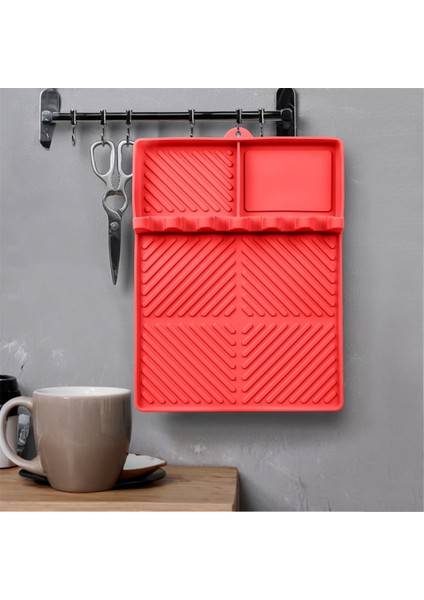 Barbekü Izgara Aksesuarları Yan Raf Matı Izgara Pedi Izgara Mutfak Tezgahı Spatula Silikon Mat Kırmızı Küçük (Yurt Dışından) modelleri