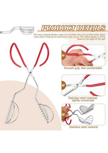 Kırmızı Plastik Klipsli 6 Adet Paslanmaz Çelik Taco Kabuğu Maşası, Ev Yapımı Tortilla Kabukları Taco Kabukları Yapımı Için Taco Presi (Yurt Dışından) fiyatları