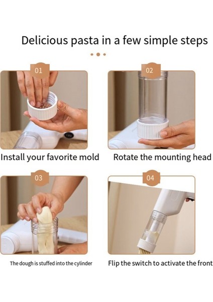 El Tipi Elektrikli Makarna Makinesi Elektrikli Erişte Makinesi Ev Için 6 Kalıplı Yüksek Verimli El Tipi Pres Makarna Makinesi (Yurt Dışından)