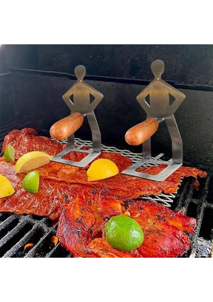 Adet Komik Barbekü Aksesuarları Sosis Standı Tutucu Taşınabilir Barbekü Rafı Paslanmaz Çelik Kızartma Rafı Standı 20,5 x 7,5 cm (Yurt Dışından) modelleri