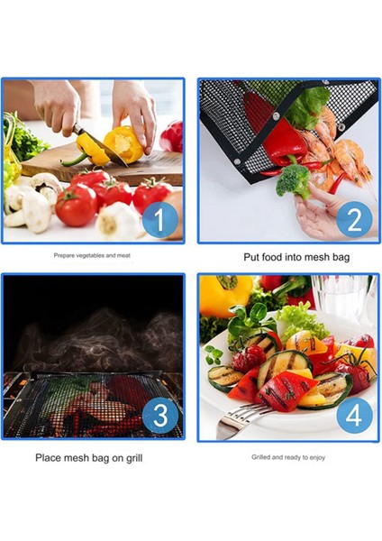 Adet Barbekü Izgara Poşeti, Barbekü, Balık Için Yeniden Kullanılabilir Izgara Poşetleri - Kömürlü ve Elektrikli Izgaralar Için Uygundur (Yurt Dışından) fırsatları