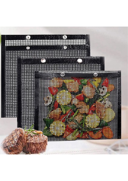 Adet Barbekü Izgara Poşeti, Barbekü, Balık Için Yeniden Kullanılabilir Izgara Poşetleri - Kömürlü ve Elektrikli Izgaralar Için Uygundur (Yurt Dışından) indirimleri