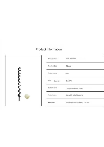 Açık Hava Odun Pelet Fırını Kısa Ateşleyici Burgu Vida Aksesuarlarının Beslenmesi Için 43 cm Burçlu Demir Besleme Vidası (Yurt Dışından) fiyatları