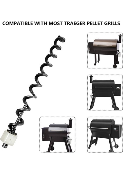 Açık Hava Odun Pelet Fırını Kısa Ateşleyici Burgu Vida Aksesuarlarının Beslenmesi Için 43 cm Burçlu Demir Besleme Vidası (Yurt Dışından) modelleri