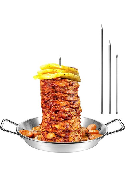 Paslanmaz Çelik Ayaklı Dikey Şiş Izgara Çıkarılabilir Sivri Uçlu Brezilya Barbekü Şişi Yeniden Kullanılabilir Izgara Şişi 10 Inç (Yurt Dışından)