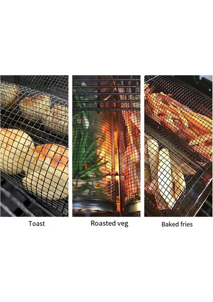 Parçalı Tekerlekli Izgara Sepeti - Gelmiş Geçmiş En Iyi Izgara Sepeti, Yuvarlak Paslanmaz Çelik Izgara Teli, Kamp Izgarası (Yurt Dışından) indirimleri