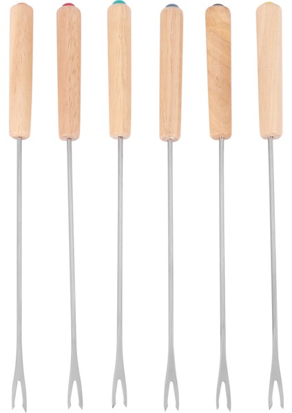 Paslanmaz Çelik Renk Kodlu Çikolata Çeşmesi Peynir Fondü Çatalları Meşe Ağacı Saplı Isıya Dayanıklı, Şişli Hatmi Kızartma Çubukları, 9,5 Inç (Yurt Dışından)