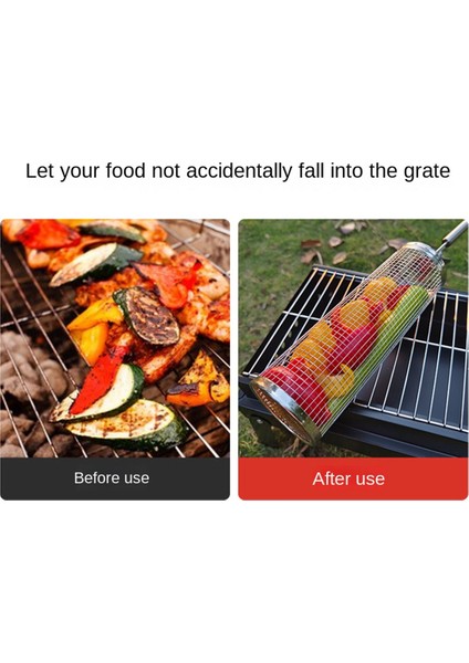 Açık Hava Izgaraları Için Tekerlekli Izgara Sepetleri - Kilitli Paslanmaz Çelik Yuvarlak Barbekü Izgara Sepeti, Barbekü Izgara Aksesuarları (Yurt Dışından) indirimleri