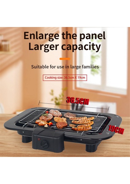 Elektrikli Kapalı Izgara Dumansız Elektrikli Kapalı Izgara Barbekü, Çıkarılabilir Izgara Ağı ve Yapışmaz Tava 2200W Ab Fişi (Yurt Dışından)
