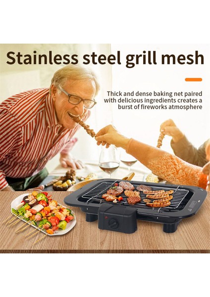 Elektrikli Kapalı Izgara Dumansız Elektrikli Kapalı Izgara Barbekü, Çıkarılabilir Izgara Ağı ve Yapışmaz Tava 2200W Ab Fişi (Yurt Dışından) modelleri