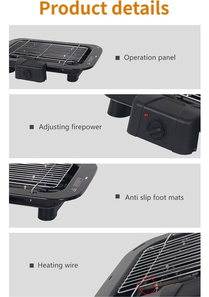 Elektrikli Kapalı Izgara Dumansız Elektrikli Kapalı Izgara Barbekü, Çıkarılabilir Izgara Ağı ve Yapışmaz Tava 2200W Ab Fişi (Yurt Dışından) fırsatları