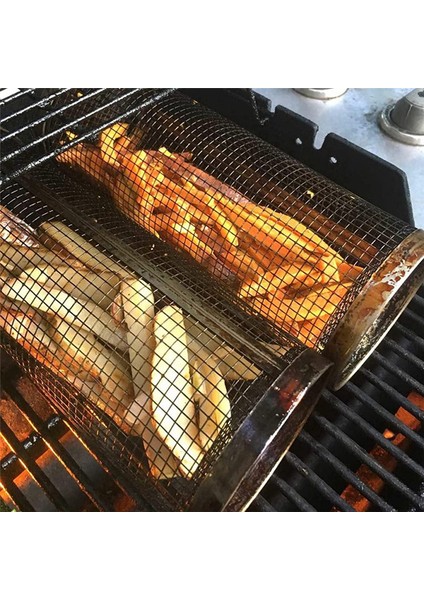 Parçalı Tekerlekli Izgara Sepeti - Şimdiye Kadarki En Iyi Izgara Sepeti, Yuvarlak Paslanmaz Çelik Izgara Filesi, Kamp Izgarası (Yurt Dışından) fırsatları