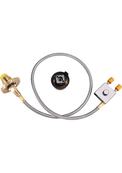 Açık Hava Kamp Gazlı Ocak Propan Dolum Adaptörü Gaz Tankı Dolum Vanası Bölünmüş Düz Gaz Tankı Dolum Konnektörü (Yurt Dışından)