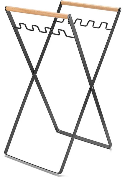 Açık Hava Evsel Atık Rafı Katlanabilir Mutfak Artıkları Depolama Rafı Plastik Poşet Tutucu Siyah (Yurt Dışından)