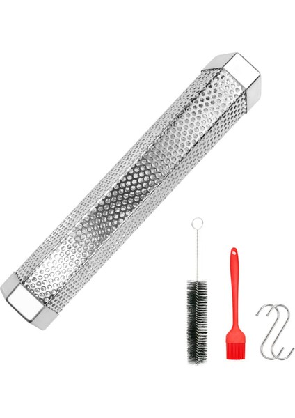 12 Inçlik Pelet Tütsüleme Borusu Seti 5 Saatlik Sıcak Soğuk Tütsüleme Izgarası Için Ağır Hizmet Tipi Paslanmaz Çelikten Üretilmiş Duman Borusu Jeneratörü (Yurt Dışından)