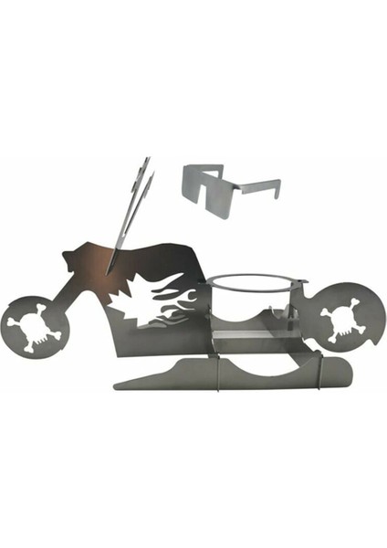 1 Adet Kamp Barbekü Malzemeleri Tavuk Standı Taşınabilir Bira Motosiklet Paslanmaz Çelik Barbekü Fırın Izgara Rafı (Yurt Dışından)